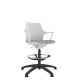 White Perforated Shell Draughtsman With Black Swivel Base